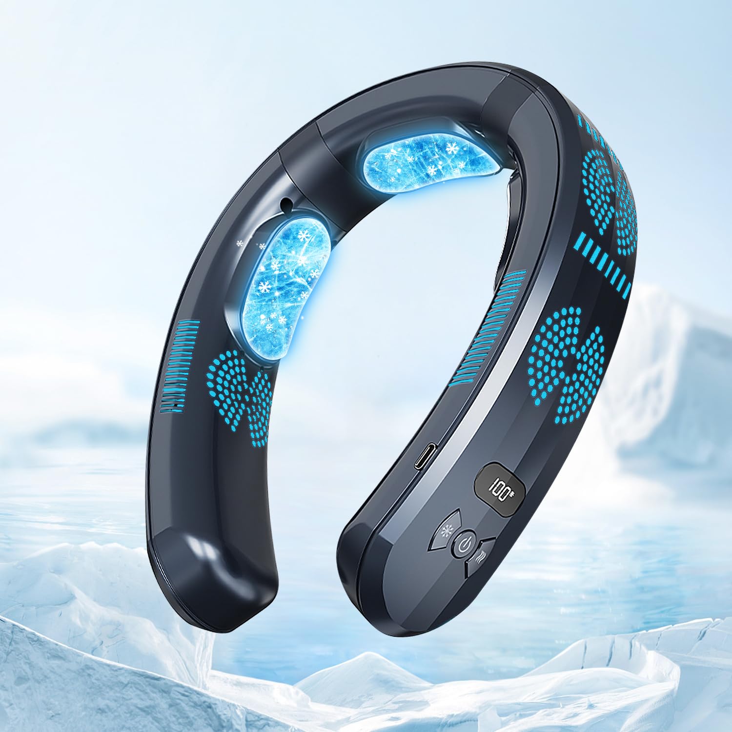 【新品】ダークブルー ネッククーラー 3段階風速 新品】ダークブルー ネッククーラー 3段階風速 新品】ダーク